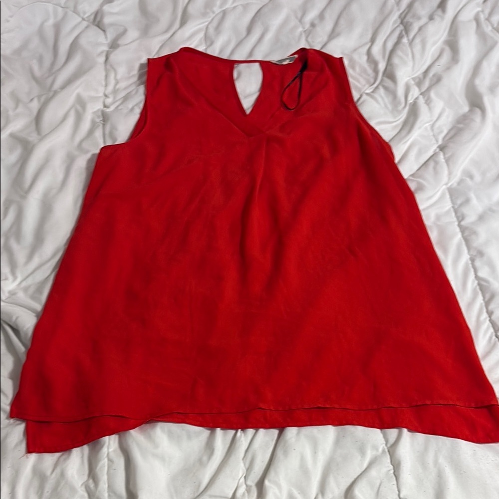 Pleione Red Sleeveless Blouse Tank Top